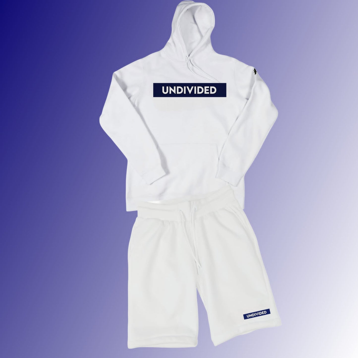 White Short Hooded Tracksuit Set