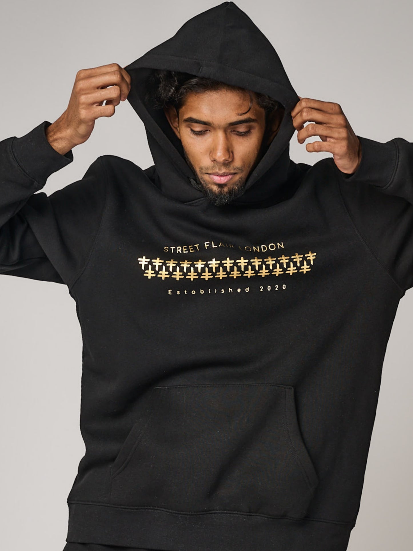Black & Gold Interlocking Hoodie