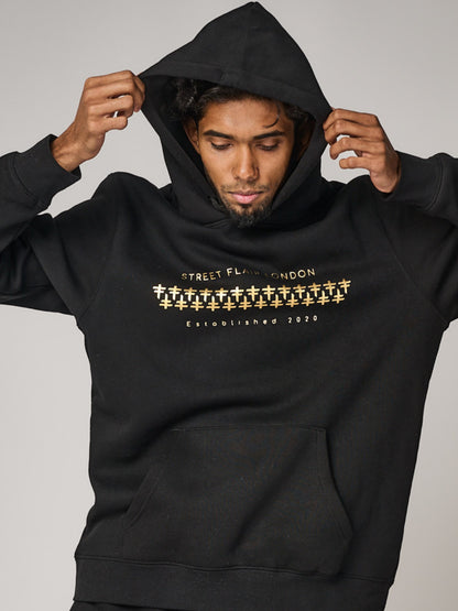 Black & Gold Interlocking Hoodie