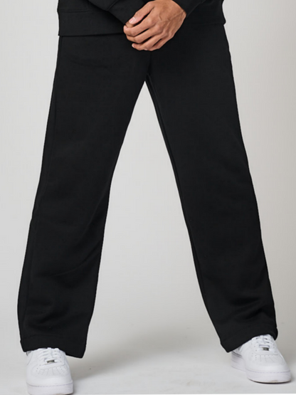 Men's Black Undivided Brushed Fleece Tracksuit