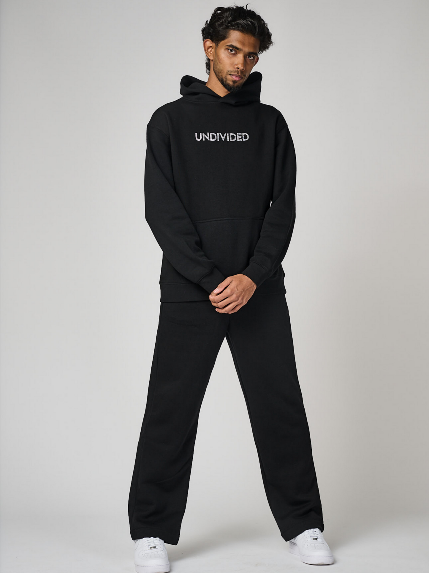 Men's Black Undivided Brushed Fleece Tracksuit