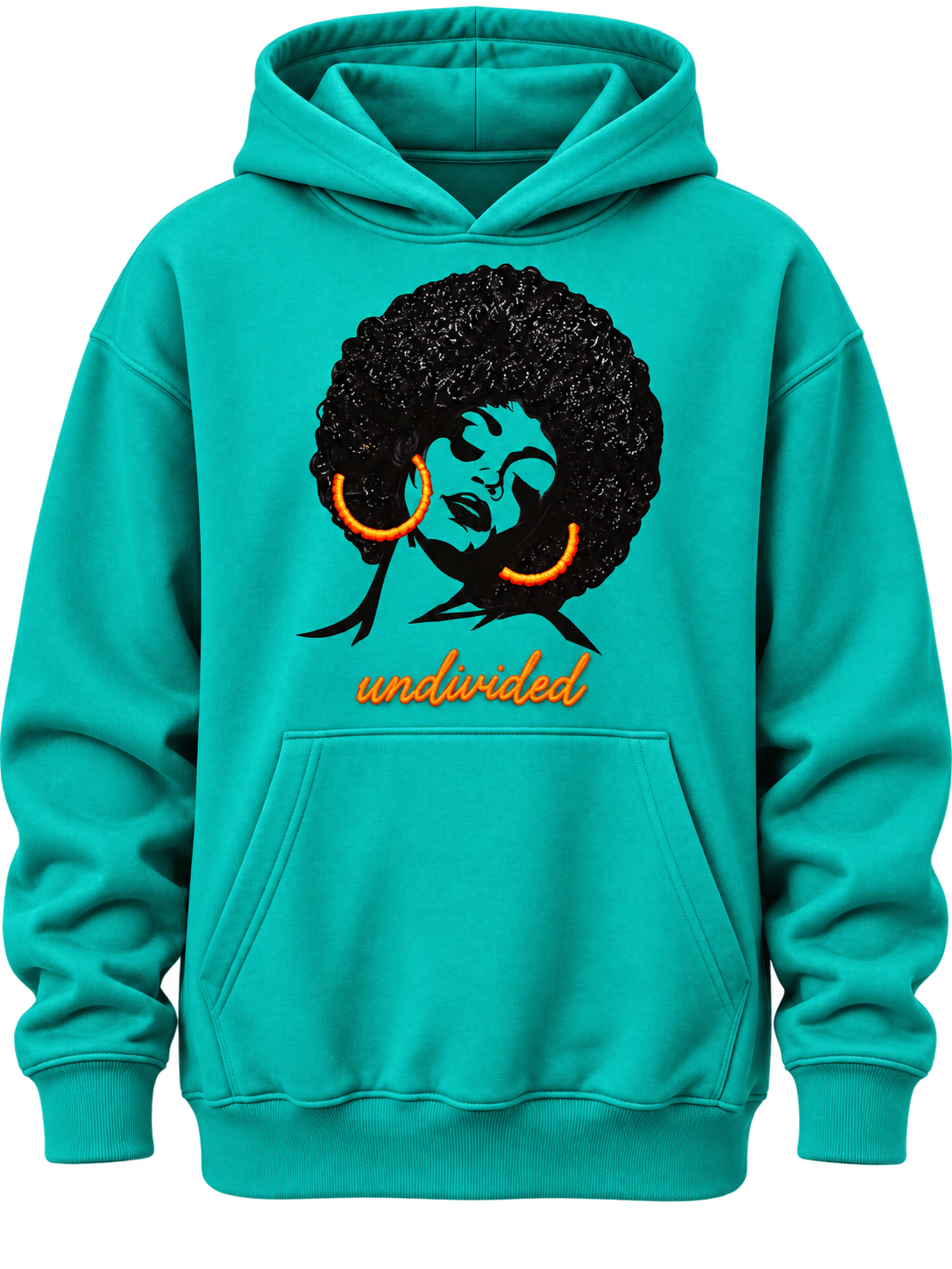Afro Girl Kelly Green Stringless Hoodie
