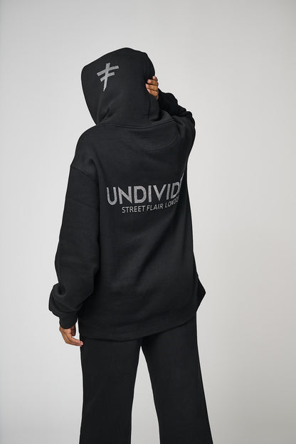 Women's Undivided Black Oversized Premium Tracksuit
