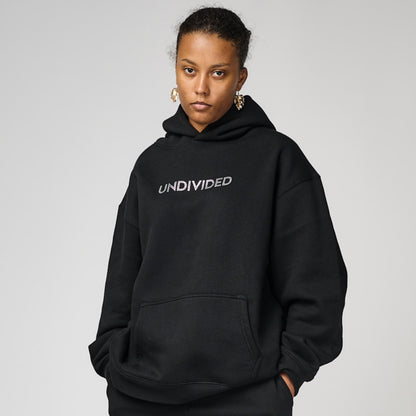 Women's Undivided Black Oversized Premium Tracksuit