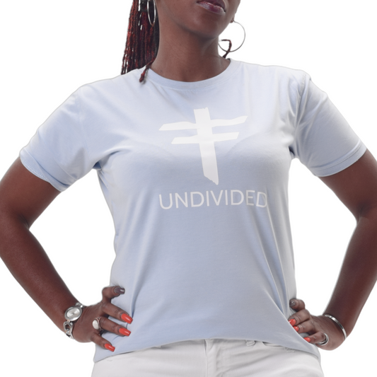 T-shirt à col rond bleu bébé UNDIVIDED (unisexe)