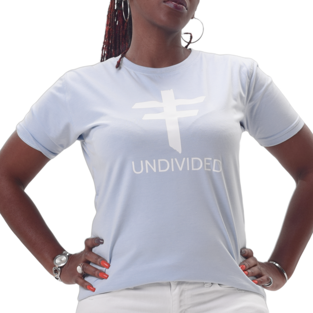 UNDIVIDED Baby Blue Round Neck T-Shirt (Unisex)