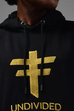 Load image into Gallery viewer, UNDIVIDED: Premium Gold Embroidery On Black Hoodie
