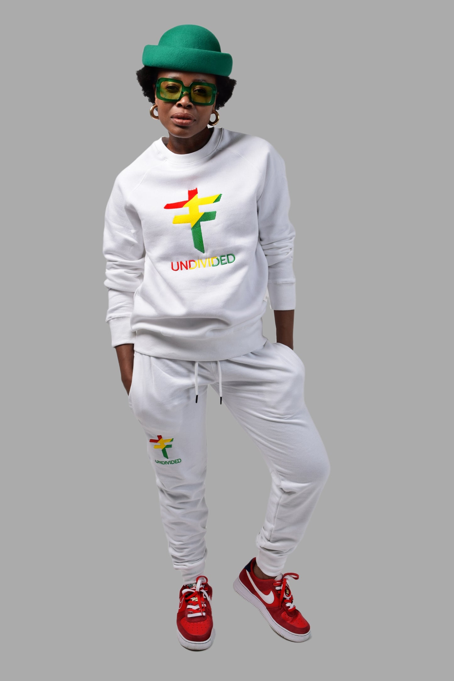 Represent:  Africa UNDIVIDED White Sweat Top Tracksuit