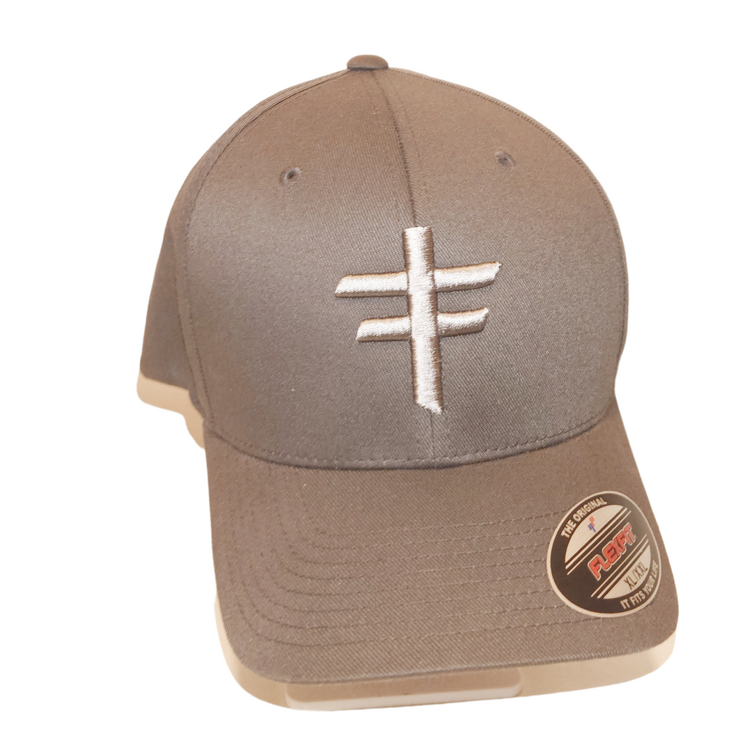 Army Grey Cap With Silver Metallic Embroidery