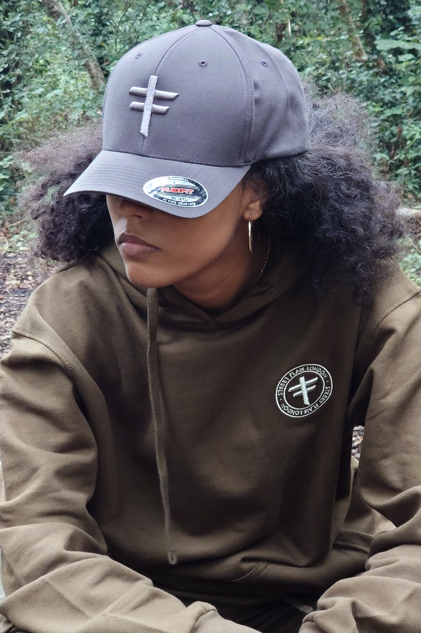 New: Olive Green Embroidered Hoodie