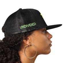 Load image into Gallery viewer, Black Snapback With Fluorescent Green Embroidery
