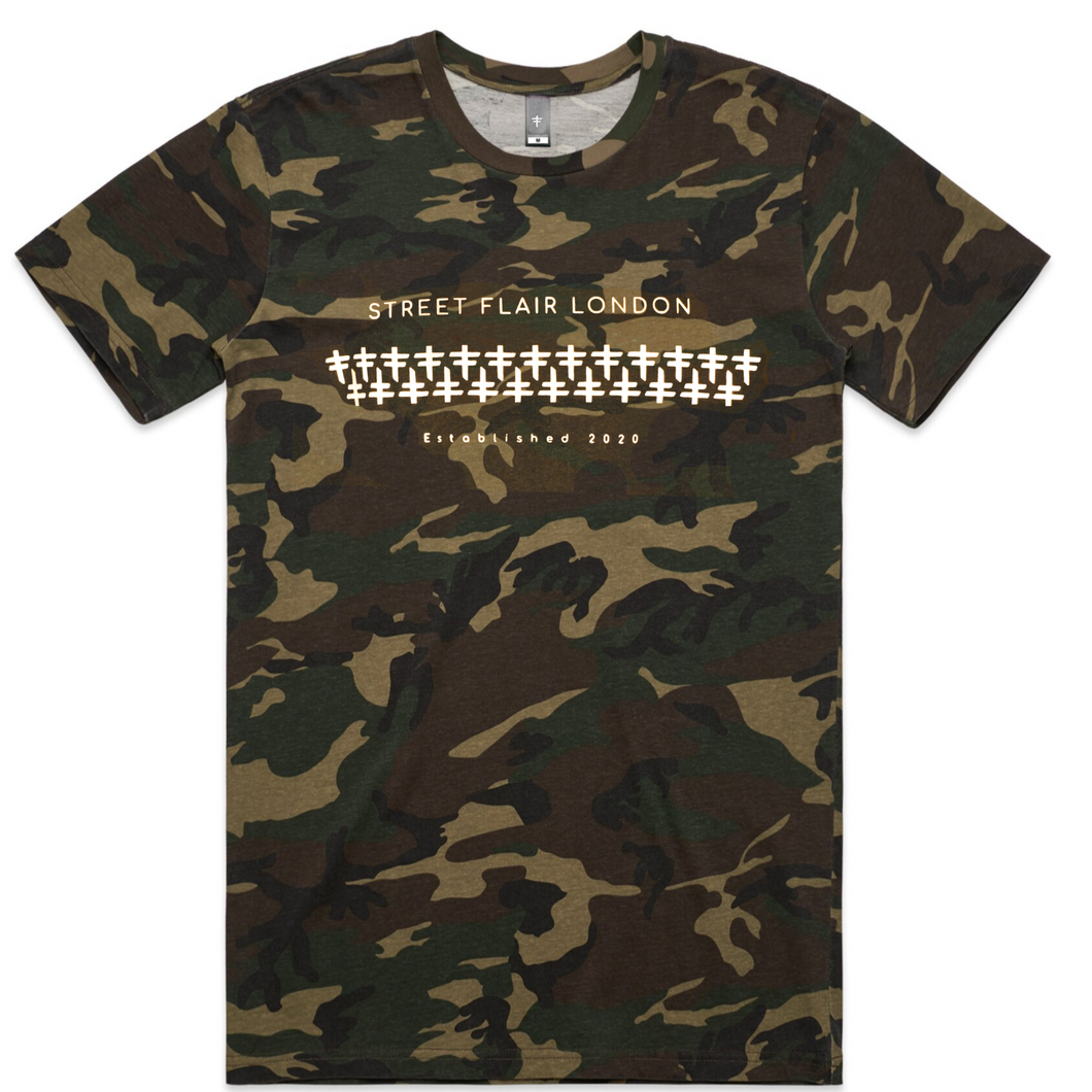 T-shirt camouflage avec logo entrelacé