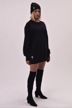 Load image into Gallery viewer, UNDIVIDED Black  Sweat Top (0versized) with Embroidered Logo
