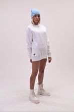 Load image into Gallery viewer, UNDIVIDED White Embroidered Sweat Top with Black Logo
