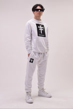 Load image into Gallery viewer, UNDIVIDED White Sweatshirt Tarcksuit with Carbon Fibre Print
