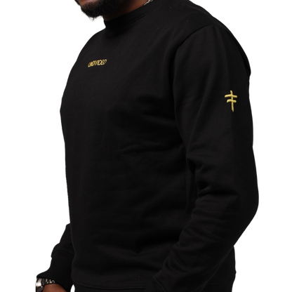 UNDIVIDED Sweat noir avec broderies dorées