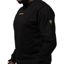 Load image into Gallery viewer, UNDIVIDED Black Sweat Top With Gold Embroidery
