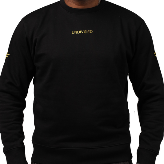 UNDIVIDED Black Sweat Top With Gold Embroidery