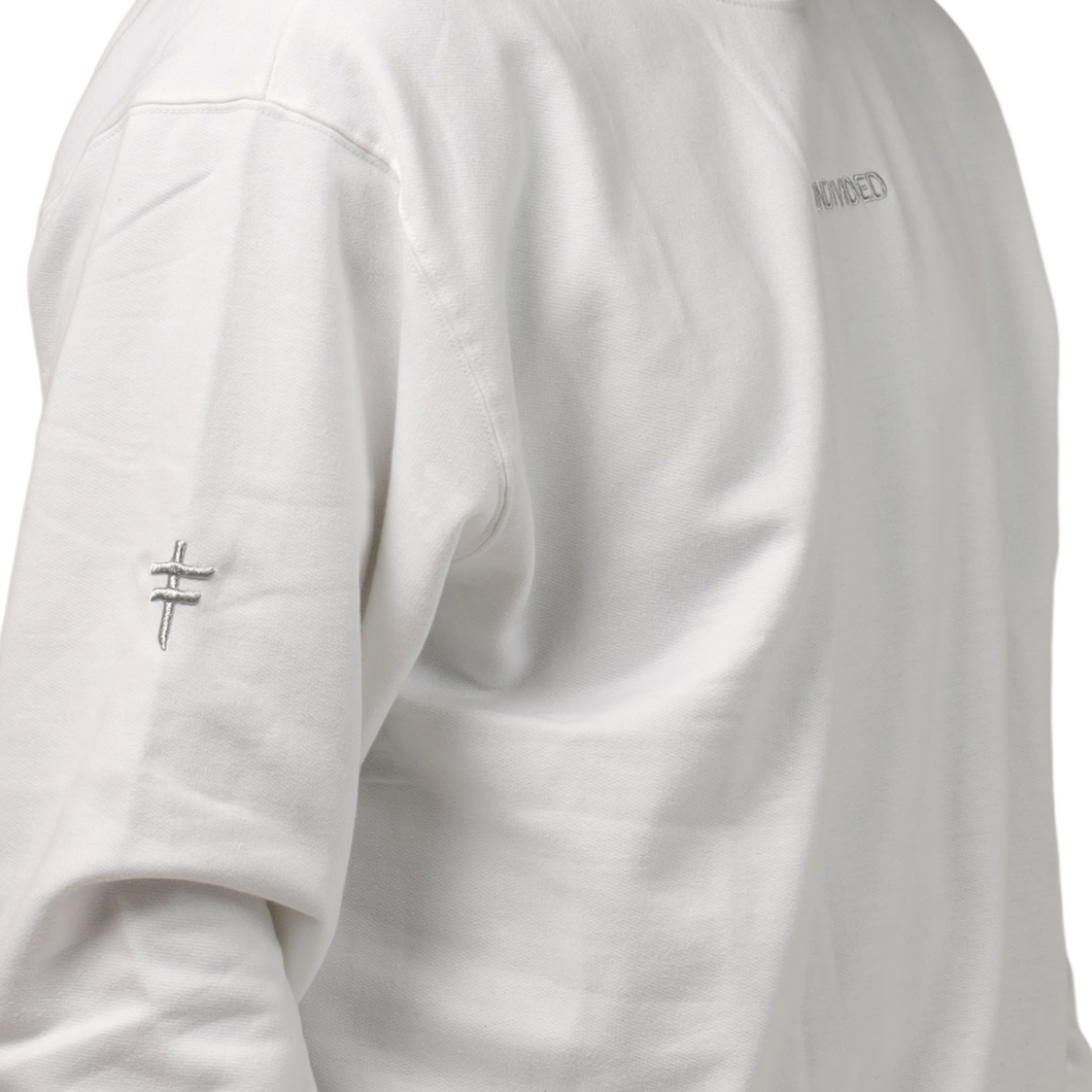 UNDIVIDED White Sweat Top With Silver Embroidery
