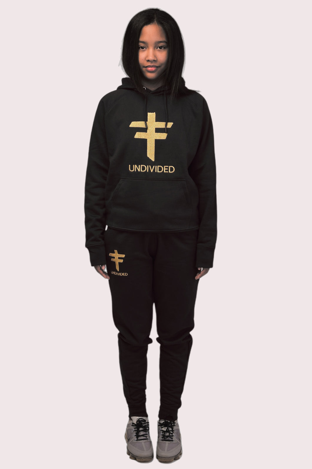 UNDIVIDED Black Tracksuit Gold Embroidery (Girls / Ladies)