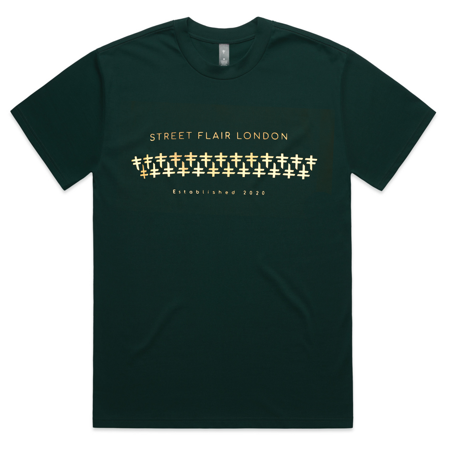 Gold Interlocking On Pine Green T-shirt