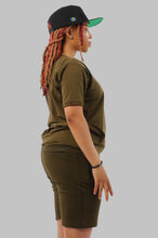 Load image into Gallery viewer, Olive Green T-shirt &amp; Shorts Set
