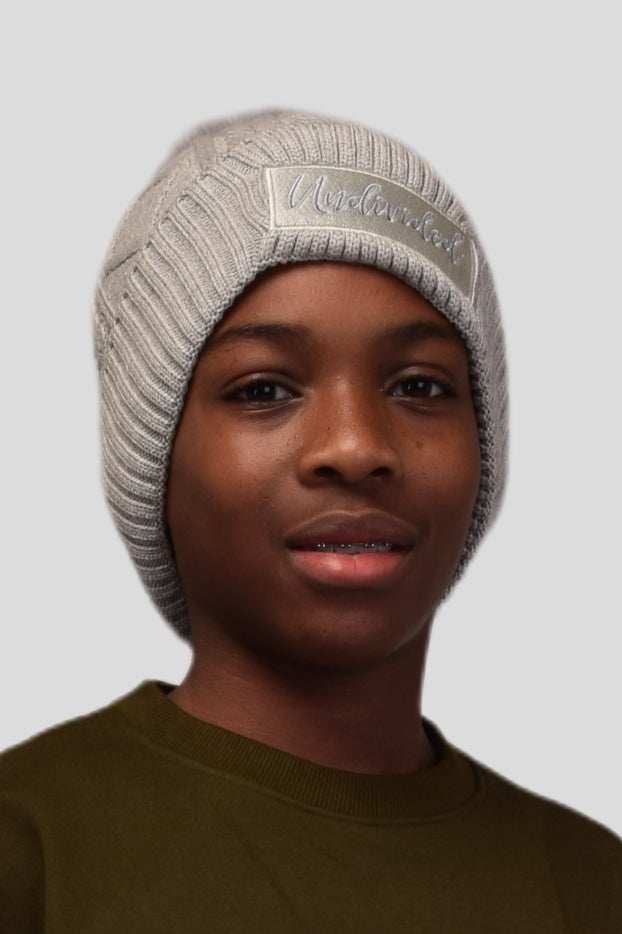 Silver Grey Beenie With Undivided Badge