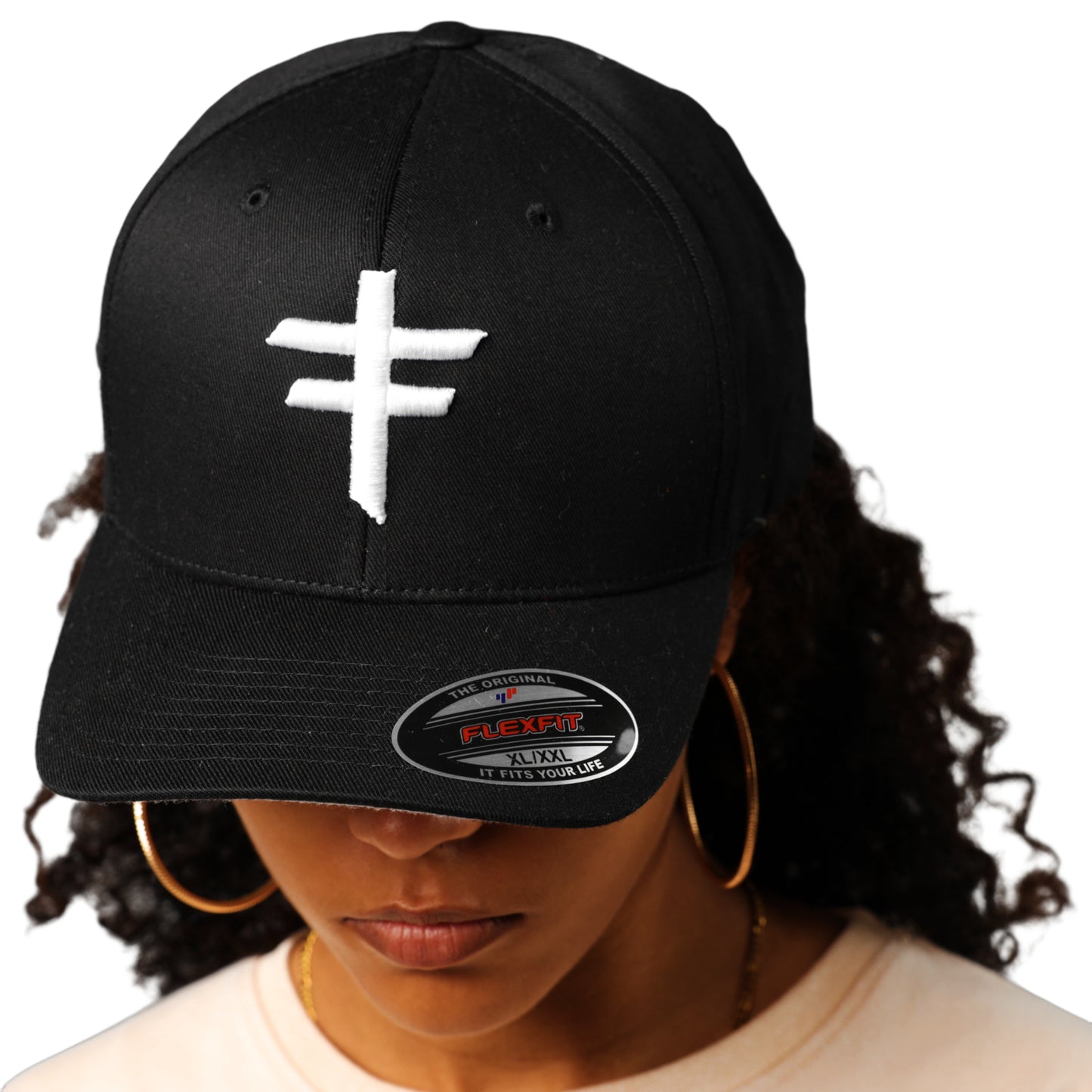 XL - XXL FITTED CAP ( Black & White)