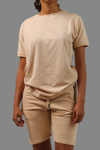 Load image into Gallery viewer, Beige T - Shirt &amp; Shorts Set
