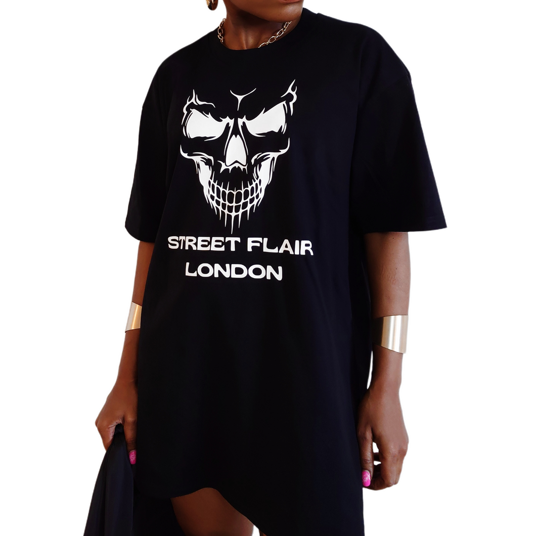 Street Flair London - Robe t-shirt à tête de mort
