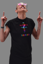 Load image into Gallery viewer, UNDIVIDED Black T-shirt Dress With Rainbow Print
