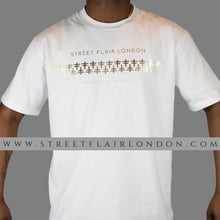 Load image into Gallery viewer, Gold Interlocking On White T-shirt
